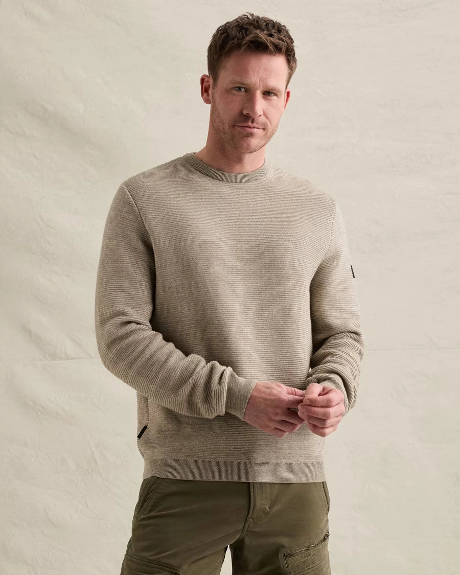Trui Ribstructuur Beige