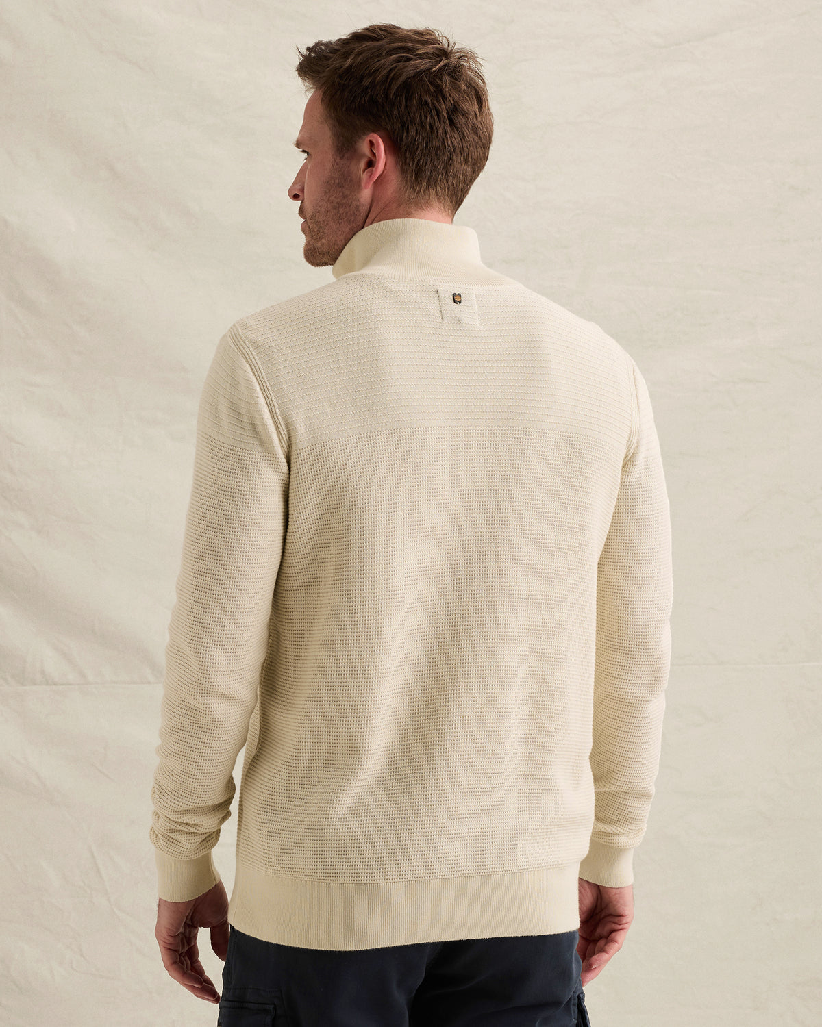 PME Legend half zip trui gebroken wit – achteraanzicht