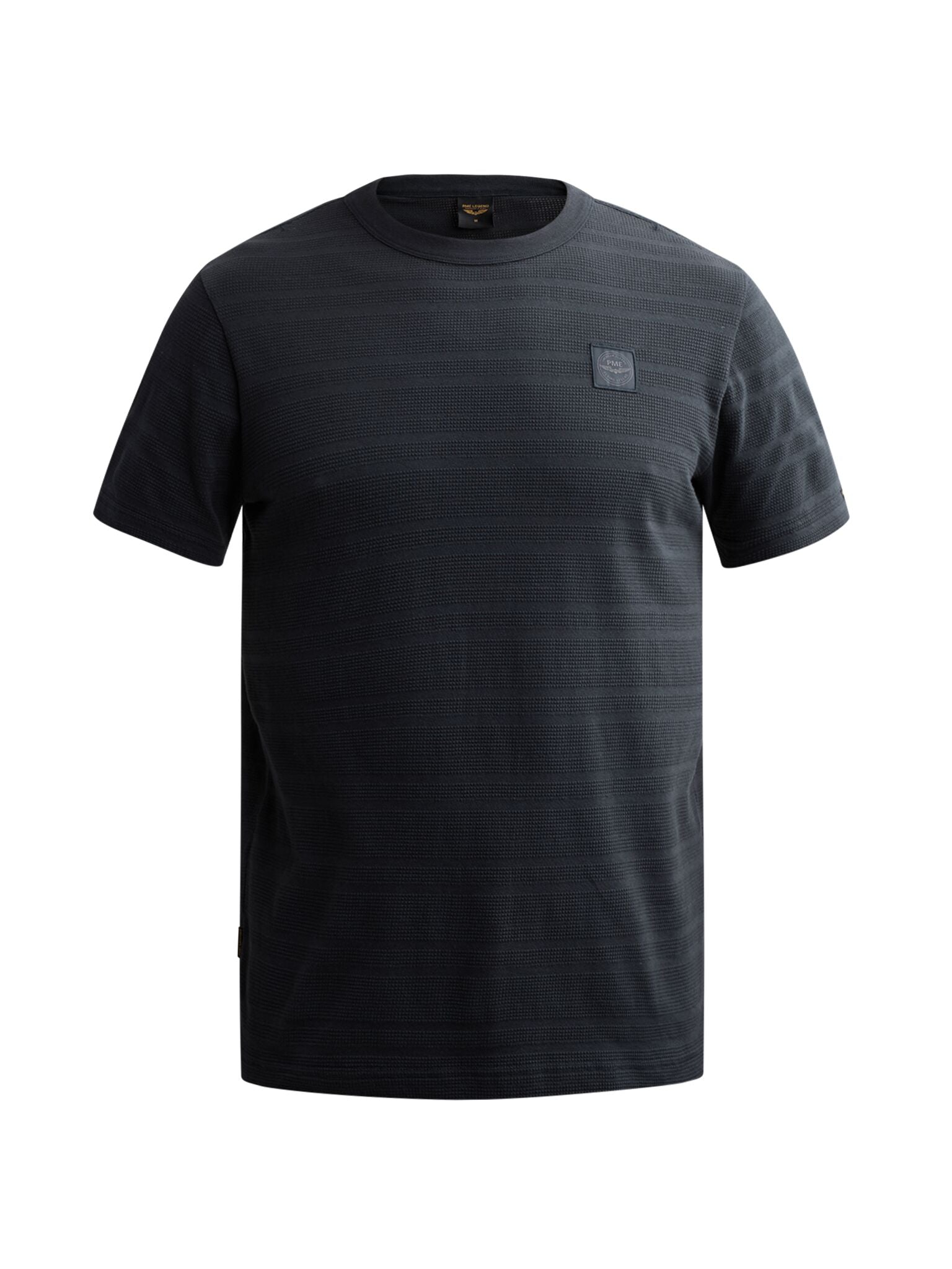T-Shirt Waffle Structuur Donkerblauw