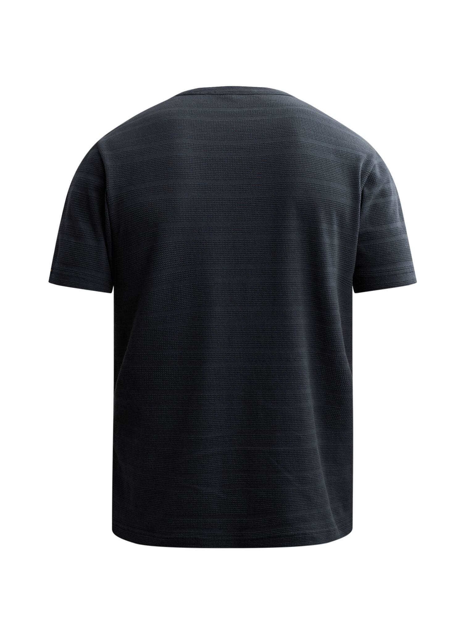 T-Shirt Waffle Structuur Donkerblauw