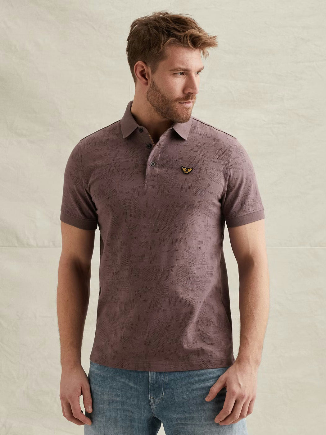 PPSS2603883-4323 Polo Allover patroon paars