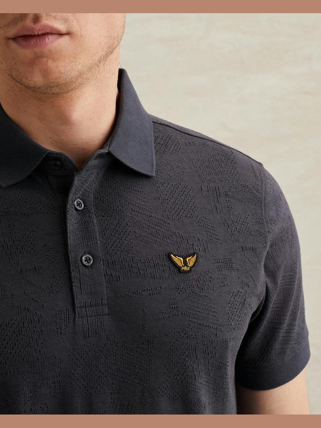 PPSS2603883-5278 Polo Allover patroon blauw - Castelijn mode