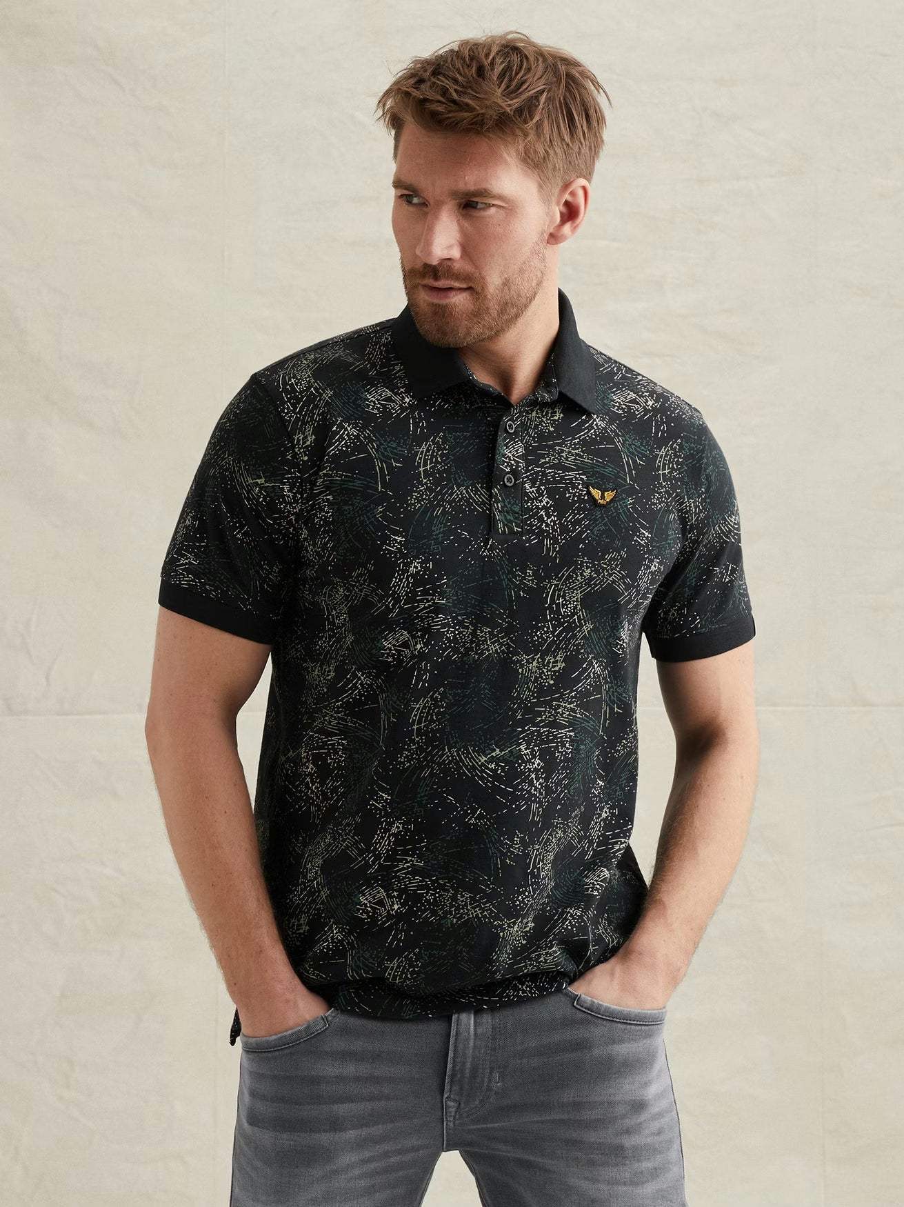 PPSS2604858-5282 Polo donkerblauw Print