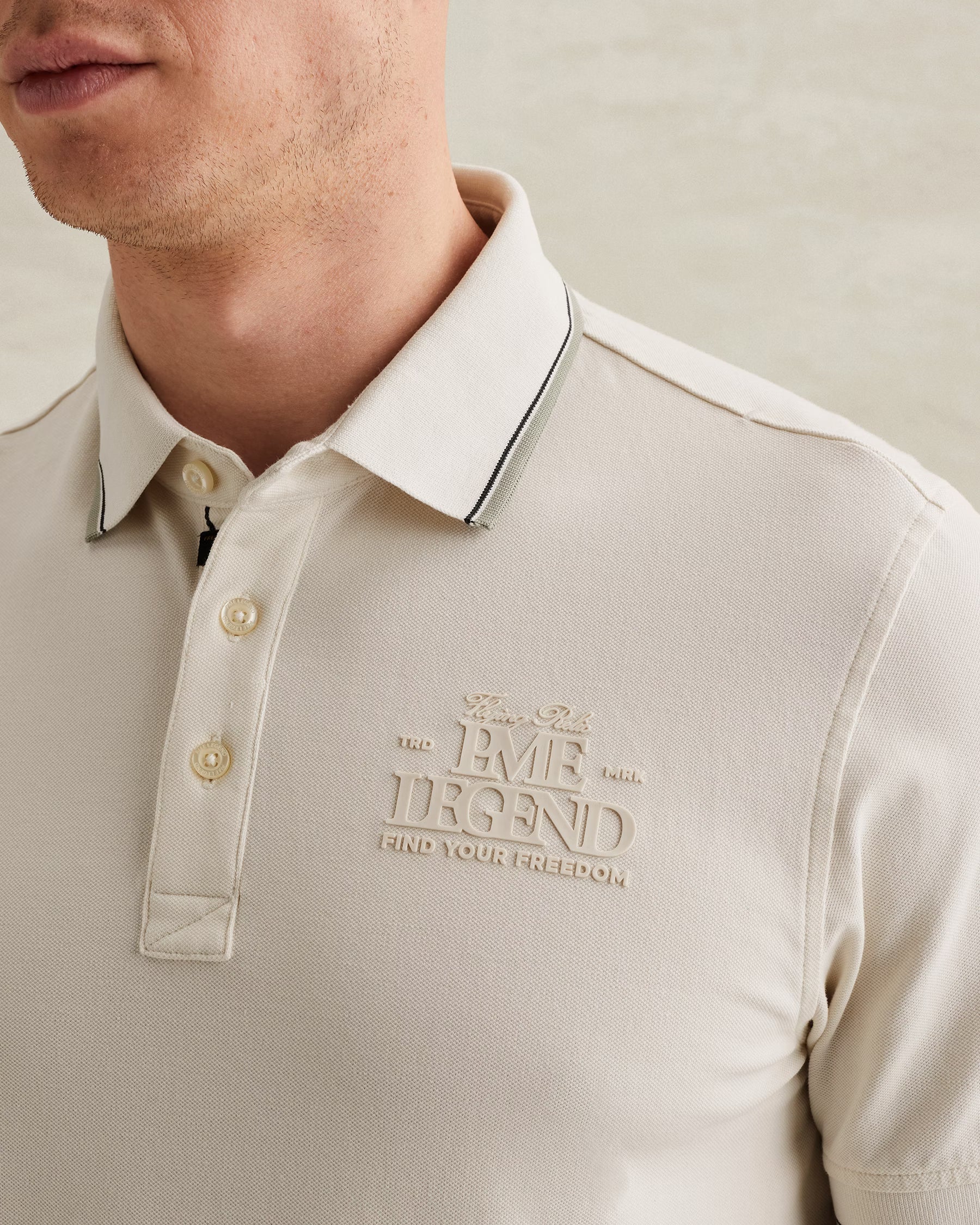 PPSS2604867-7001 Polo Ecru Artwork - Castelijn mode