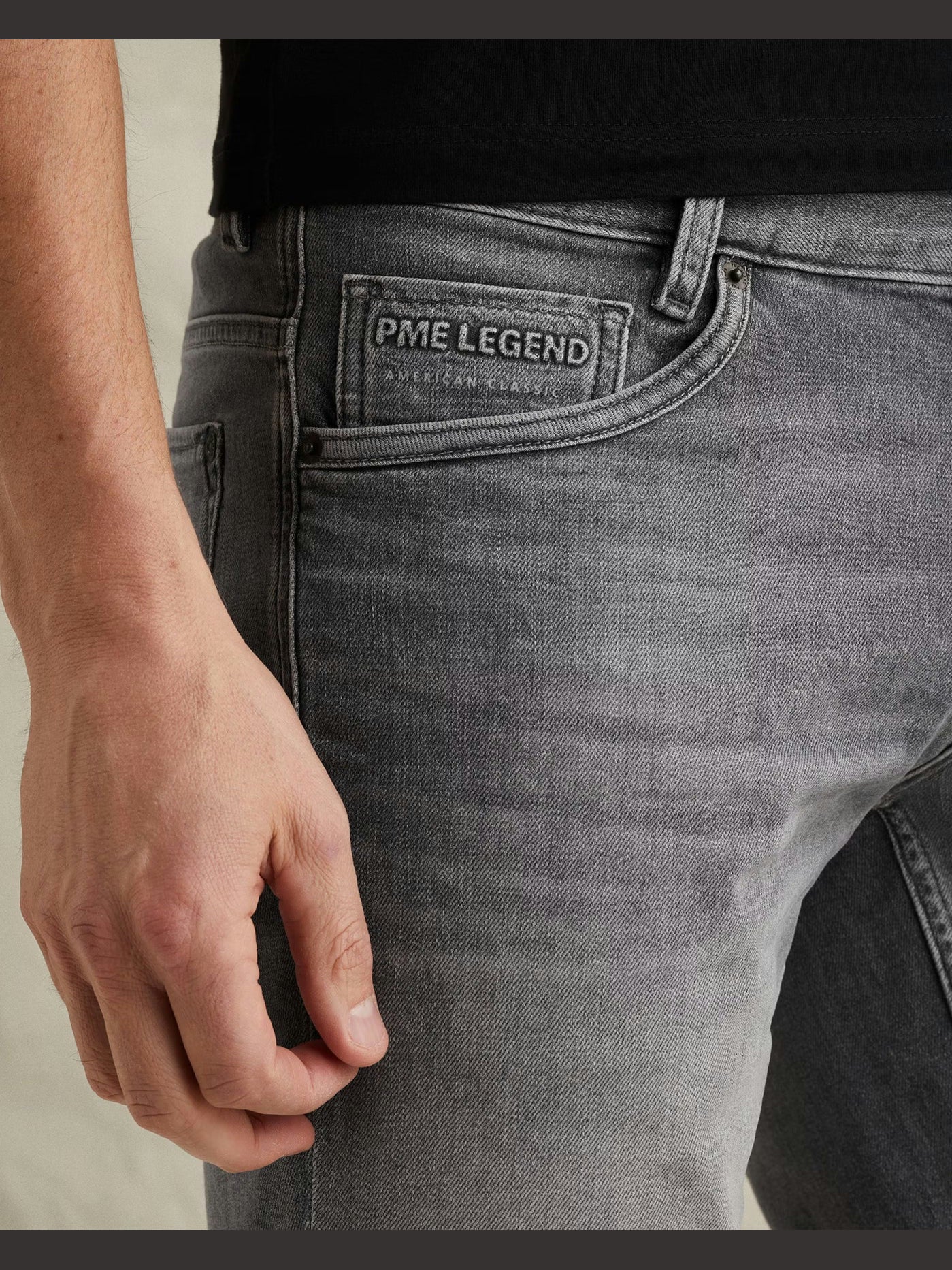 PSH165-GFT Nightflight korte jeans grijs - Castelijn mode