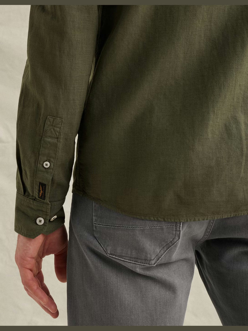 PSI2603243-6150 Overhemd garment-dye groen