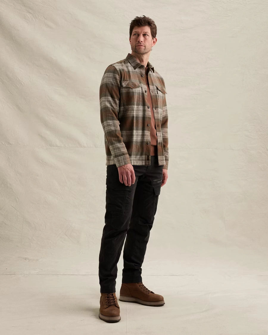 Overshirt Ruitpatroon Cappuccino