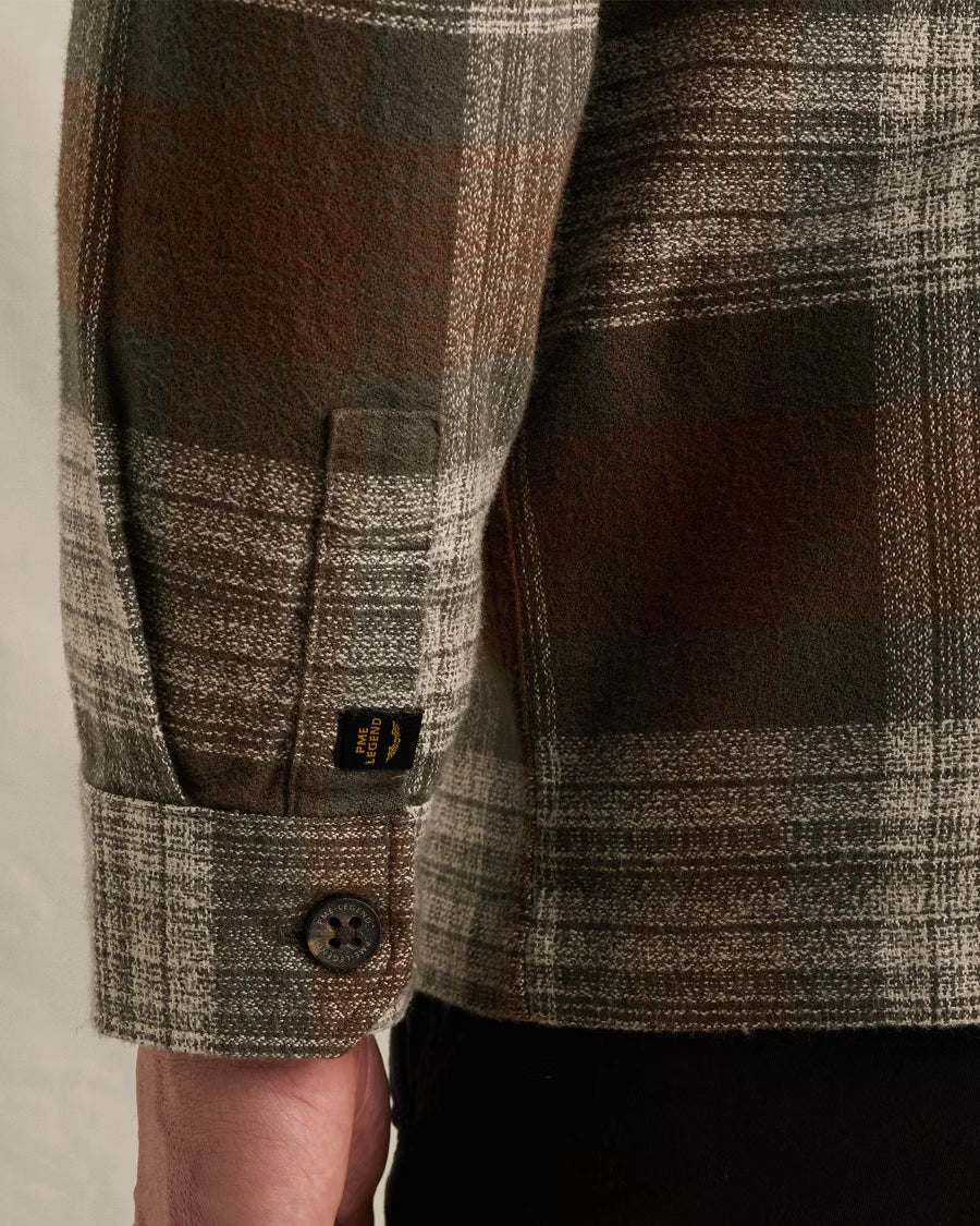 Overshirt Ruitpatroon Cappuccino