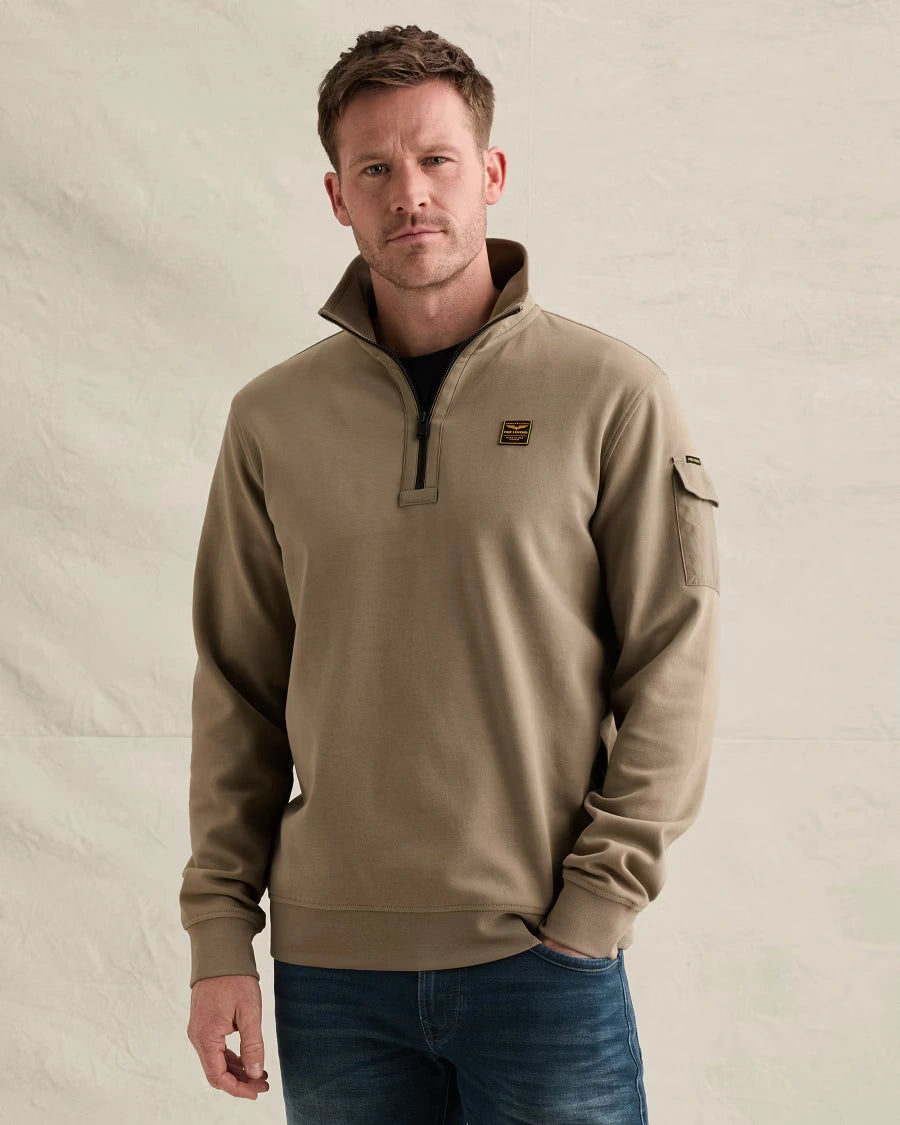 Half Zip Sweater Interlock Khaki