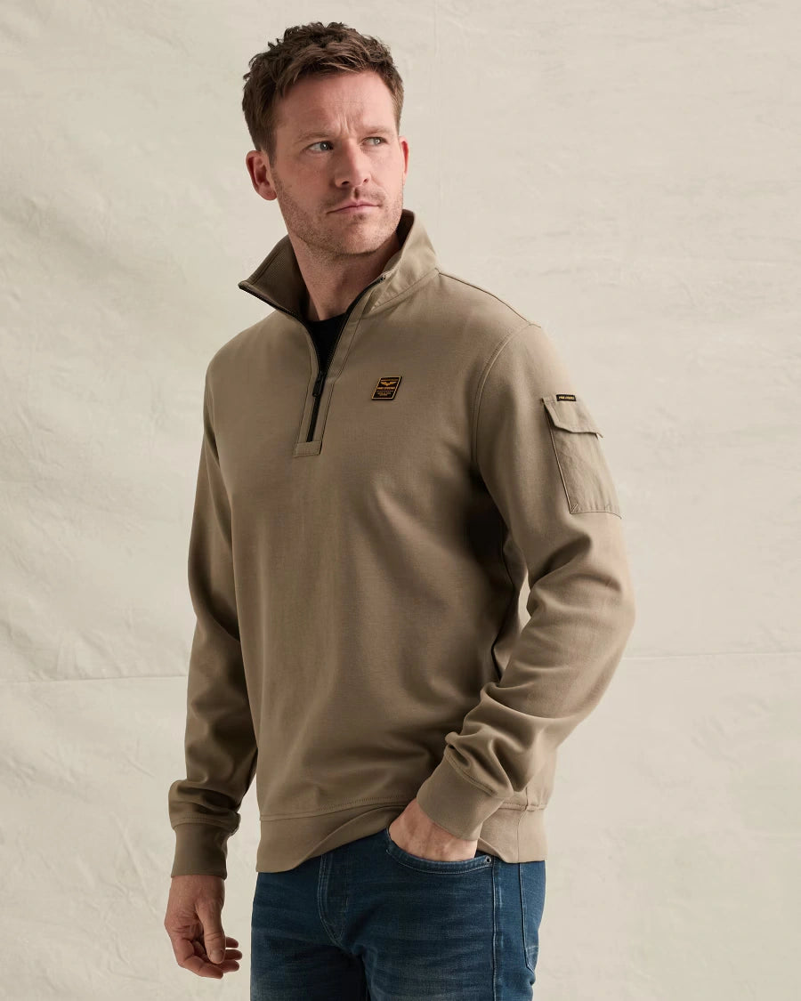 Half Zip Sweater Interlock Khaki
