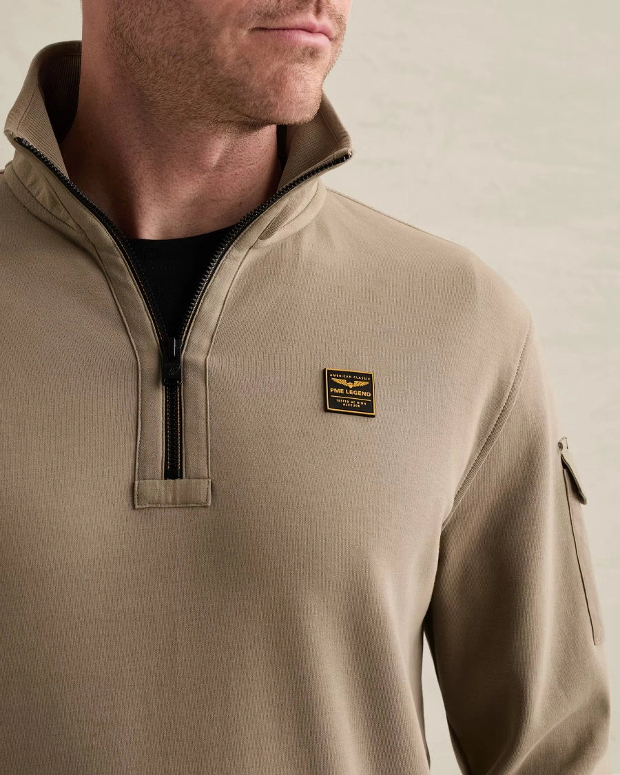 Half Zip Sweater Interlock Khaki