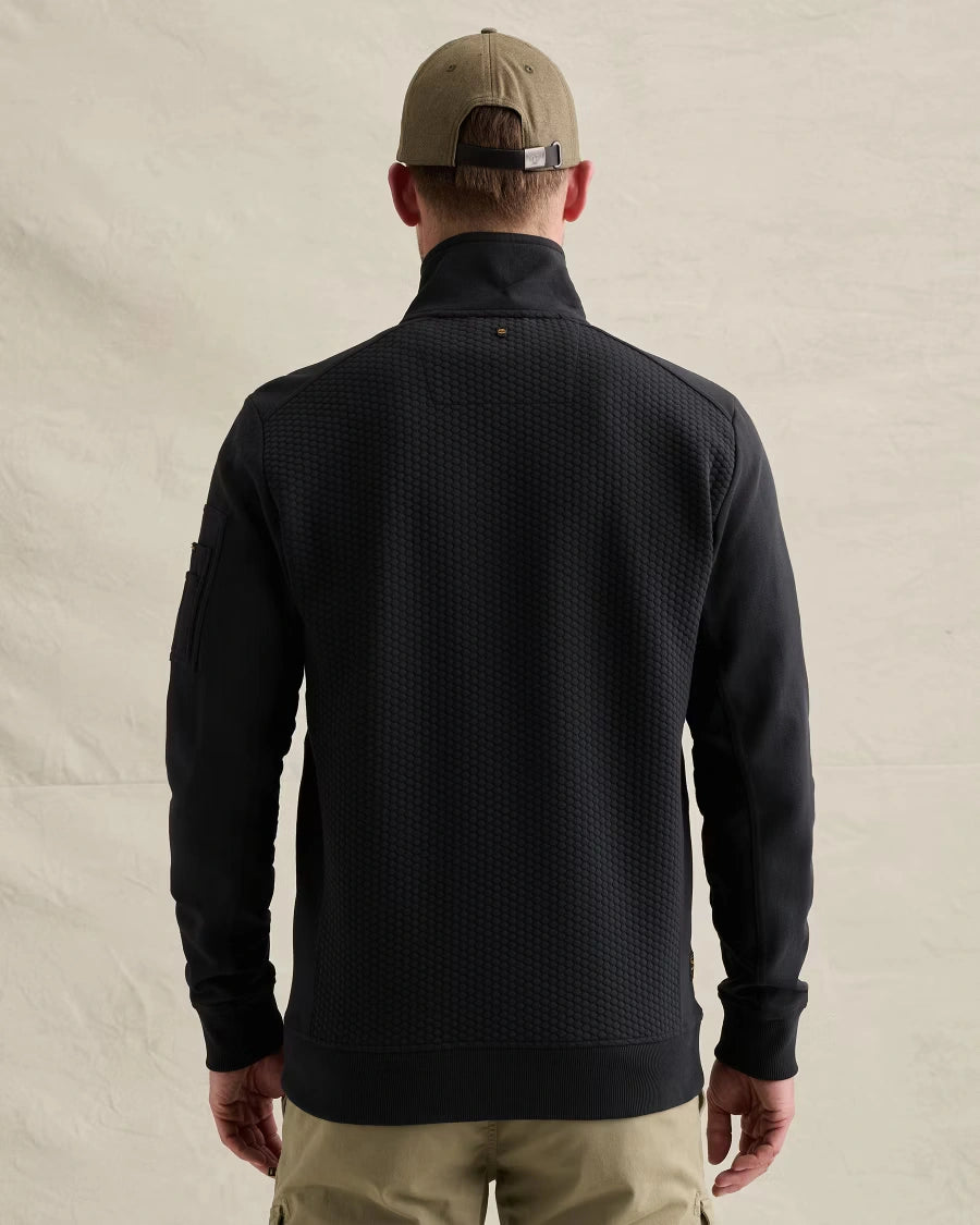 Vest Rits Structuur Donkerblauw