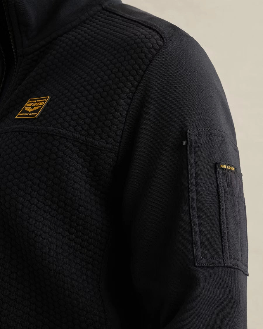 Vest Rits Structuur Donkerblauw