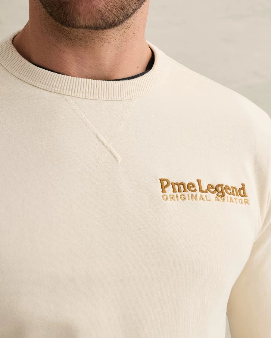 Sweater Borduring Gebroken Wit
