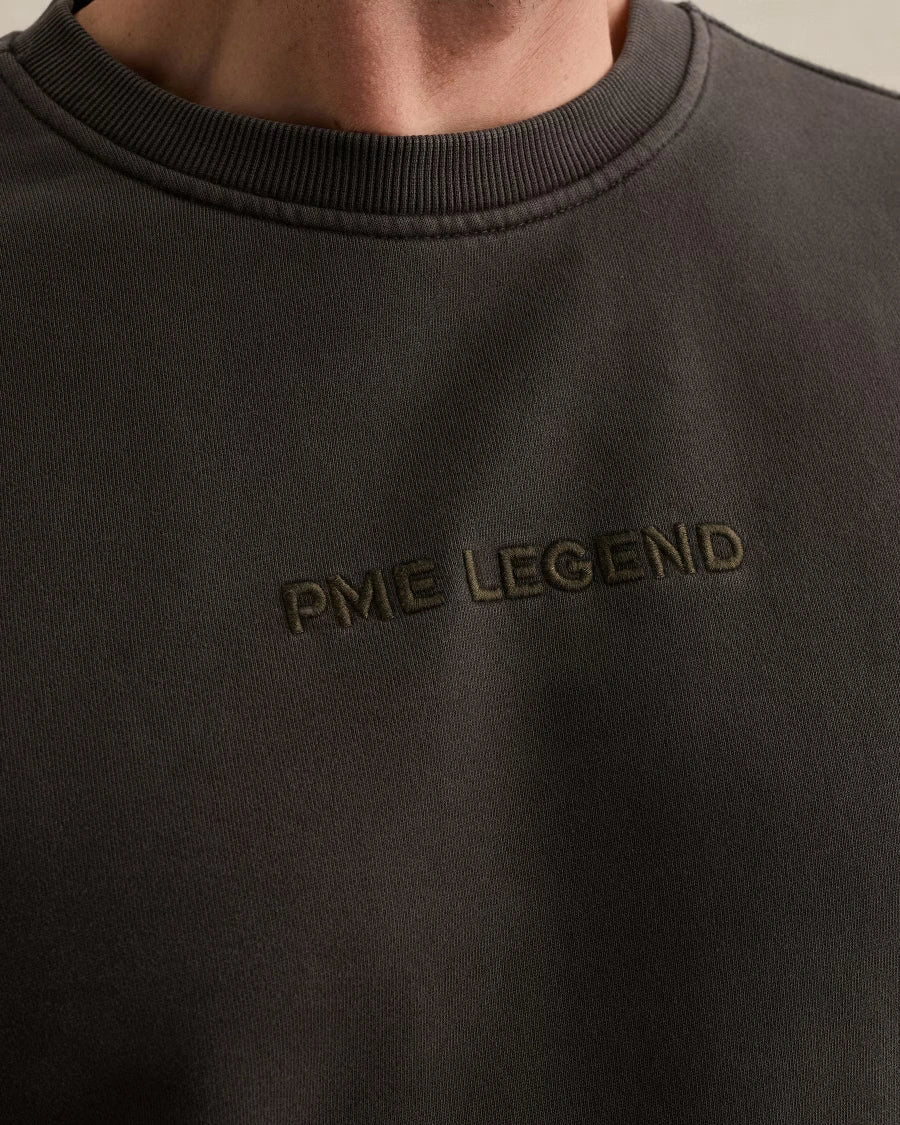 Sweater Garment Dye Donkerbruin