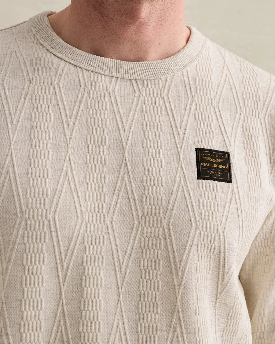 Sweater Jacquard Gebroken Wit