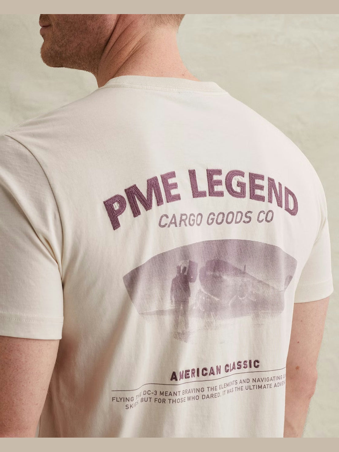 PTSS2603571-7013 T-shirt met backprint beige - Castelijn mode