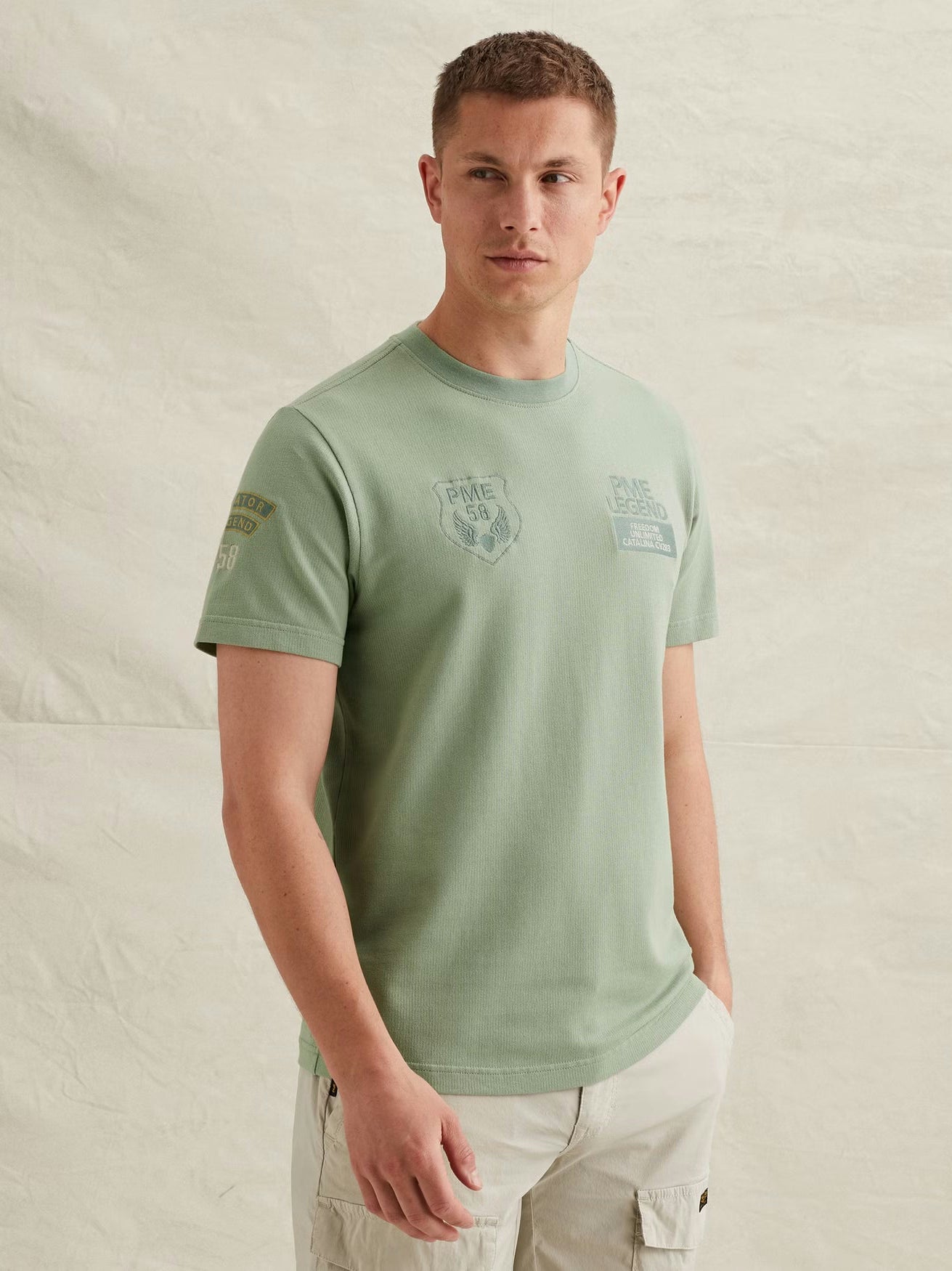 PTSS2604576-6123 T-shirt Groen Logo Details