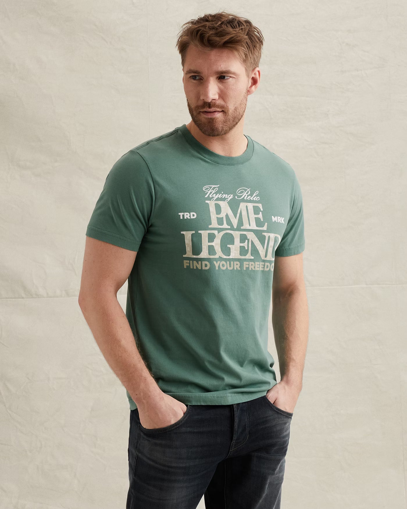 PTSS2604596-6053 T-shirt Artwork Groen Katoen