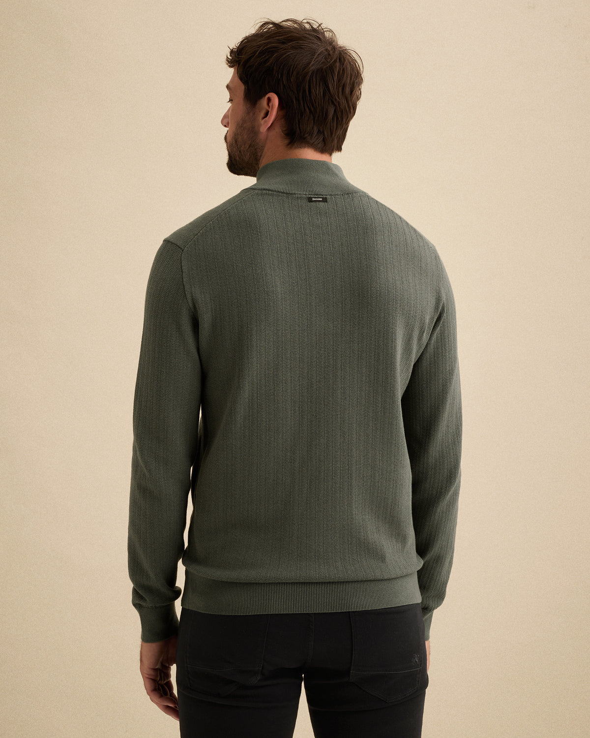 Vanguard half zip trui groen – zijaanzicht