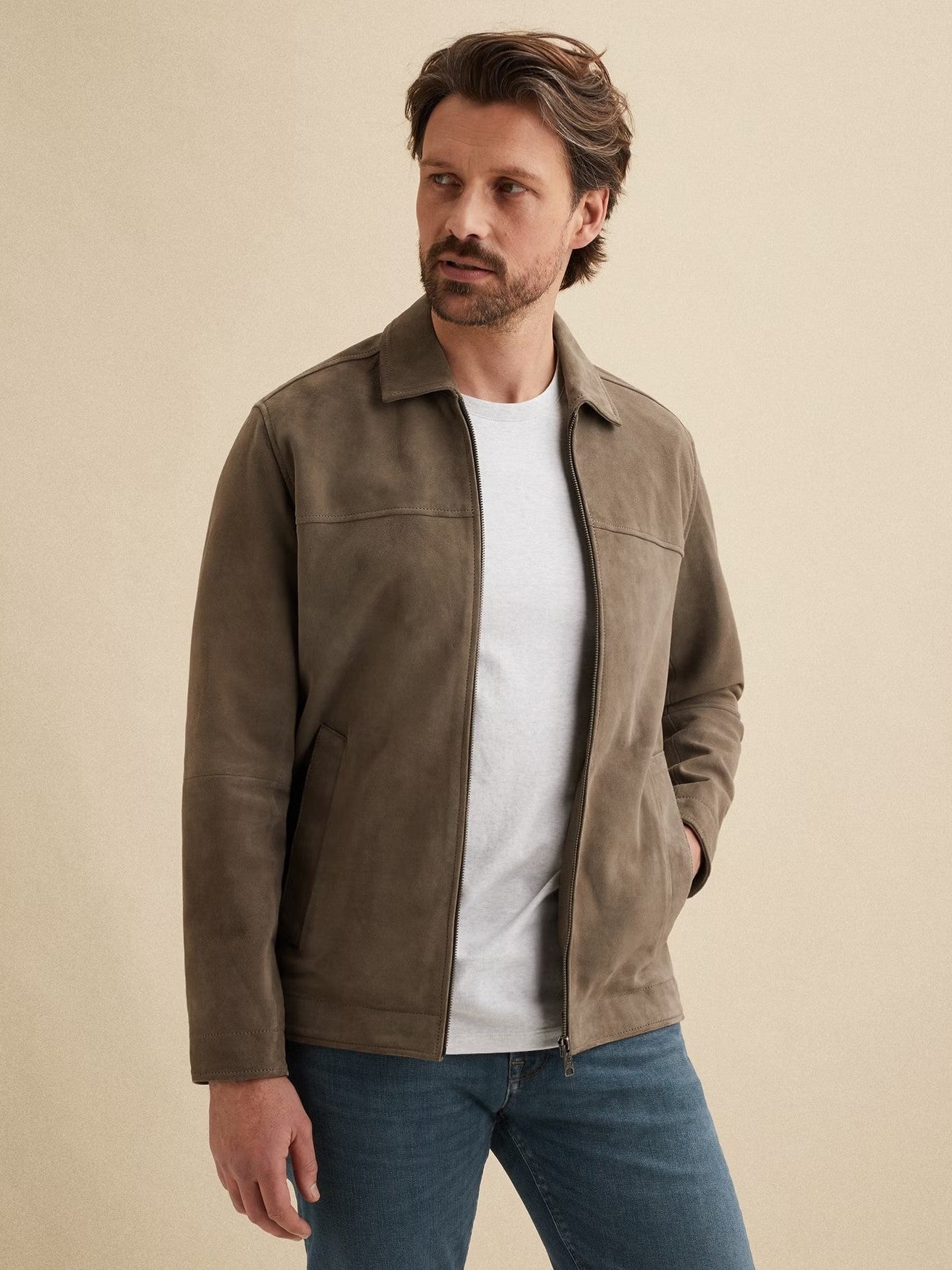 VLJ2602180-8027 Overshirt Suede beige