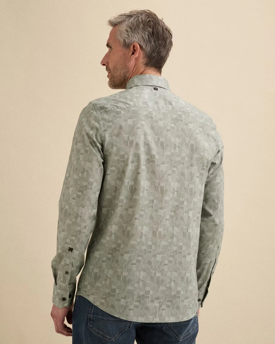 Overhemd Print Poplin Groen