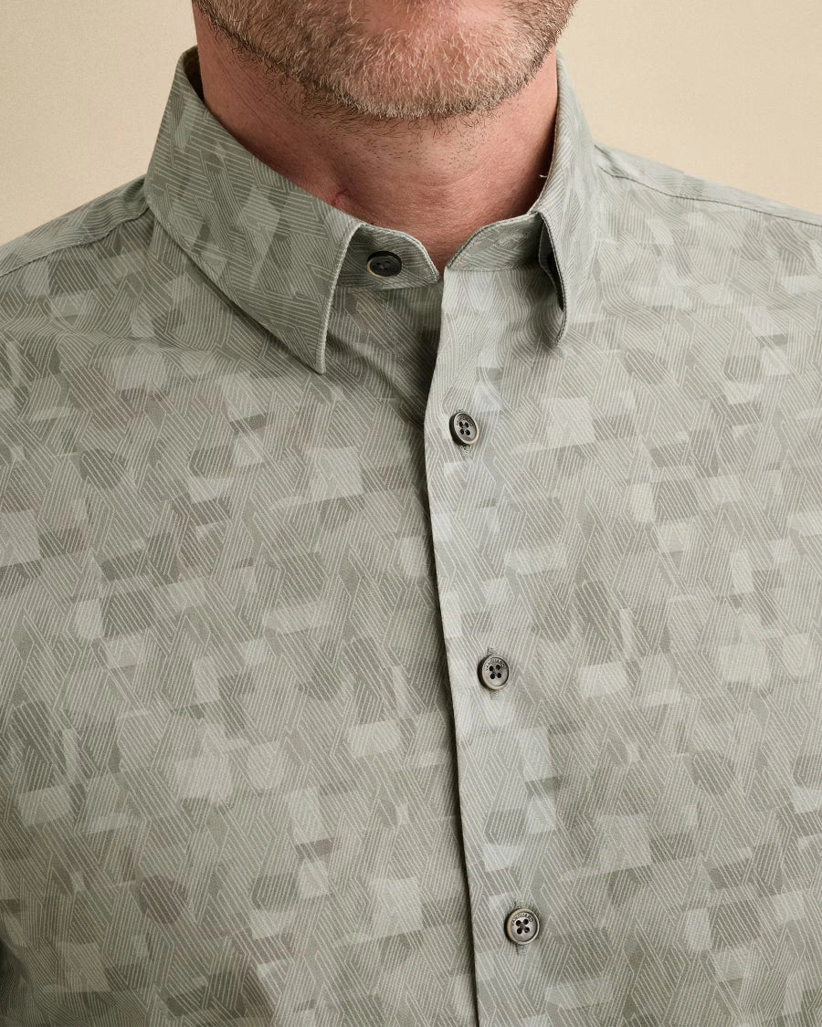 Overhemd Print Poplin Groen