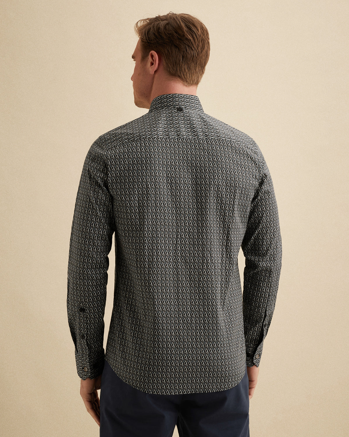Vanguard overhemd grijs met allover print