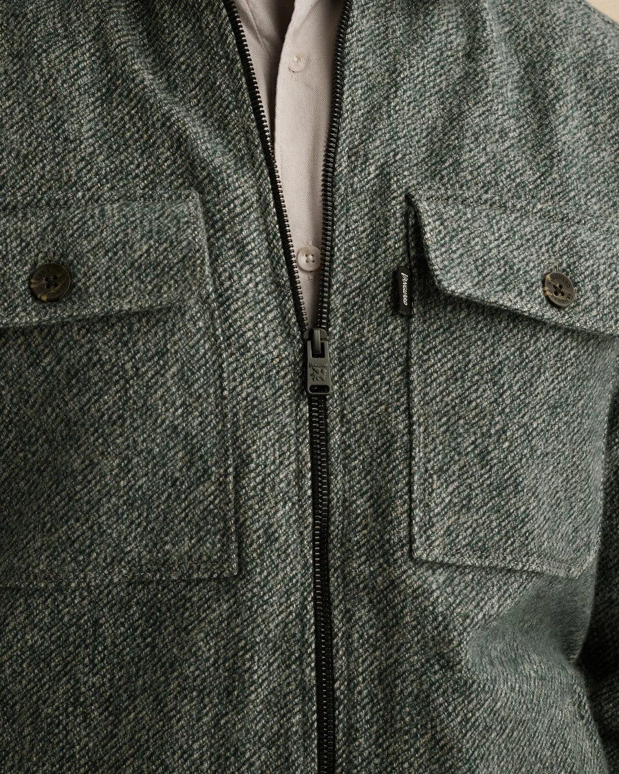 Overshirt Brushed Mouliné Donkergroen