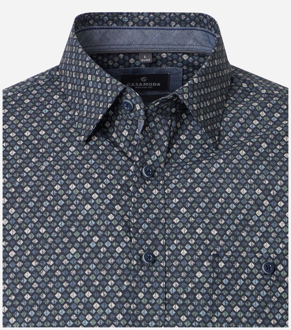Casa Moda Overhemd Ruitjesdessin Donkerblauw - Castelijn mode