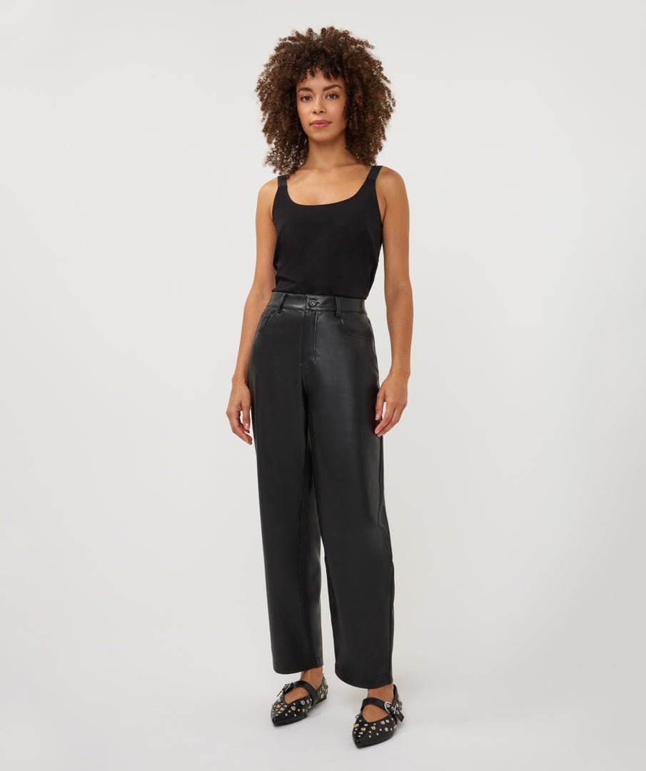 Barrel Broek Leatherlook Zwart - Castelijn mode