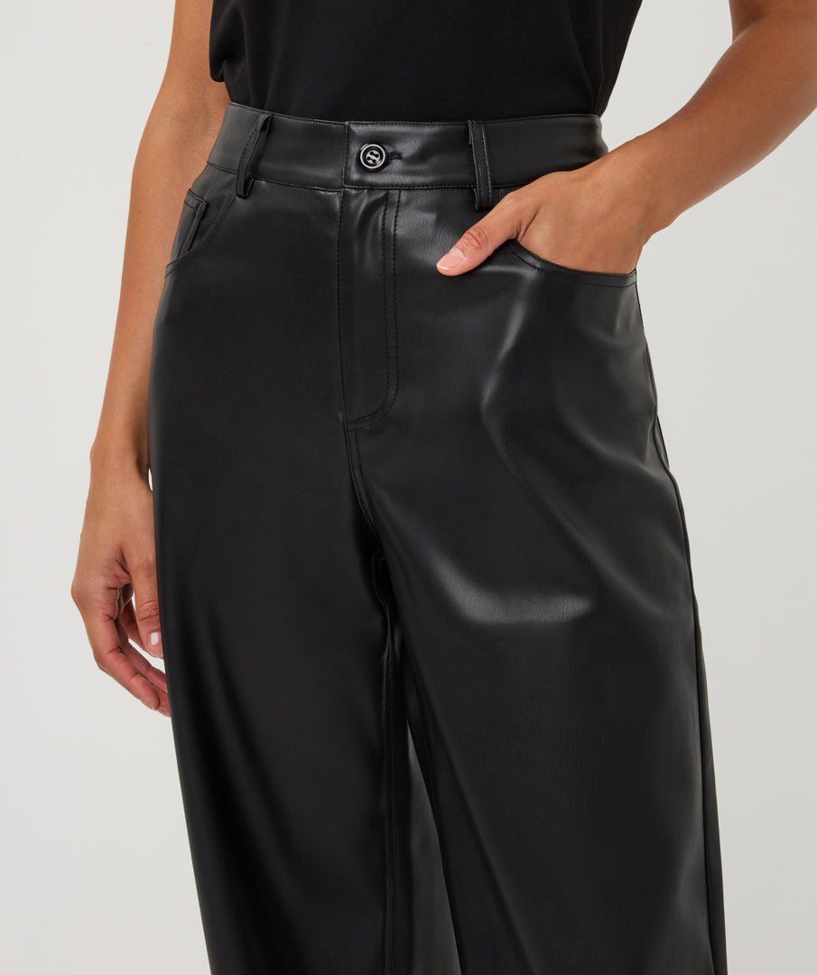 Barrel Broek Leatherlook Zwart - Castelijn mode