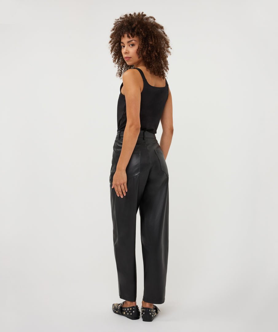 Barrel Broek Leatherlook Zwart - Castelijn mode