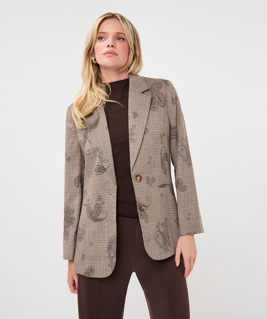 Blazer Paisley Ruit Beige - Castelijn mode