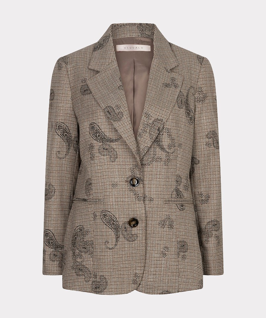 Blazer Paisley Ruit Beige - Castelijn mode