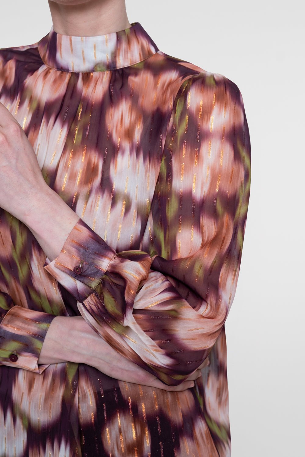 Blouse Bloemenprint Cassis/Orange - Castelijn mode