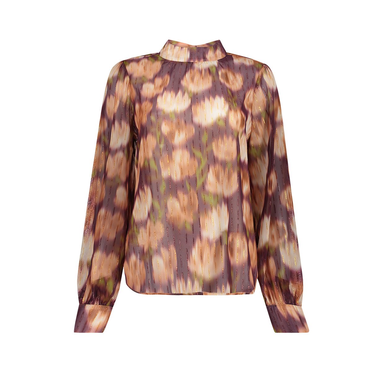 Blouse Bloemenprint Cassis/Orange - Castelijn mode