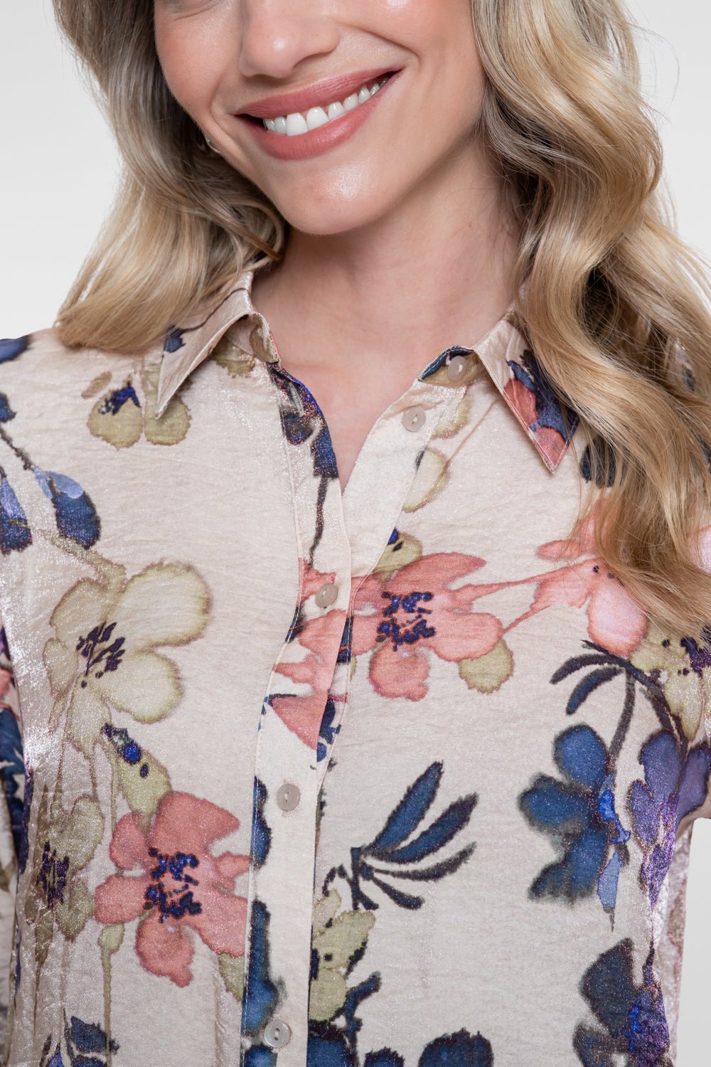 Blouse Bloemenprint Sand/Olive - Castelijn mode