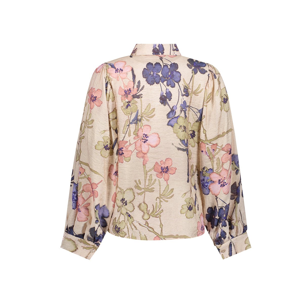Blouse Bloemenprint Sand/Olive - Castelijn mode