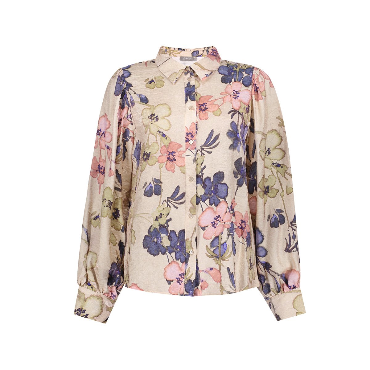 Blouse Bloemenprint Sand/Olive - Castelijn mode