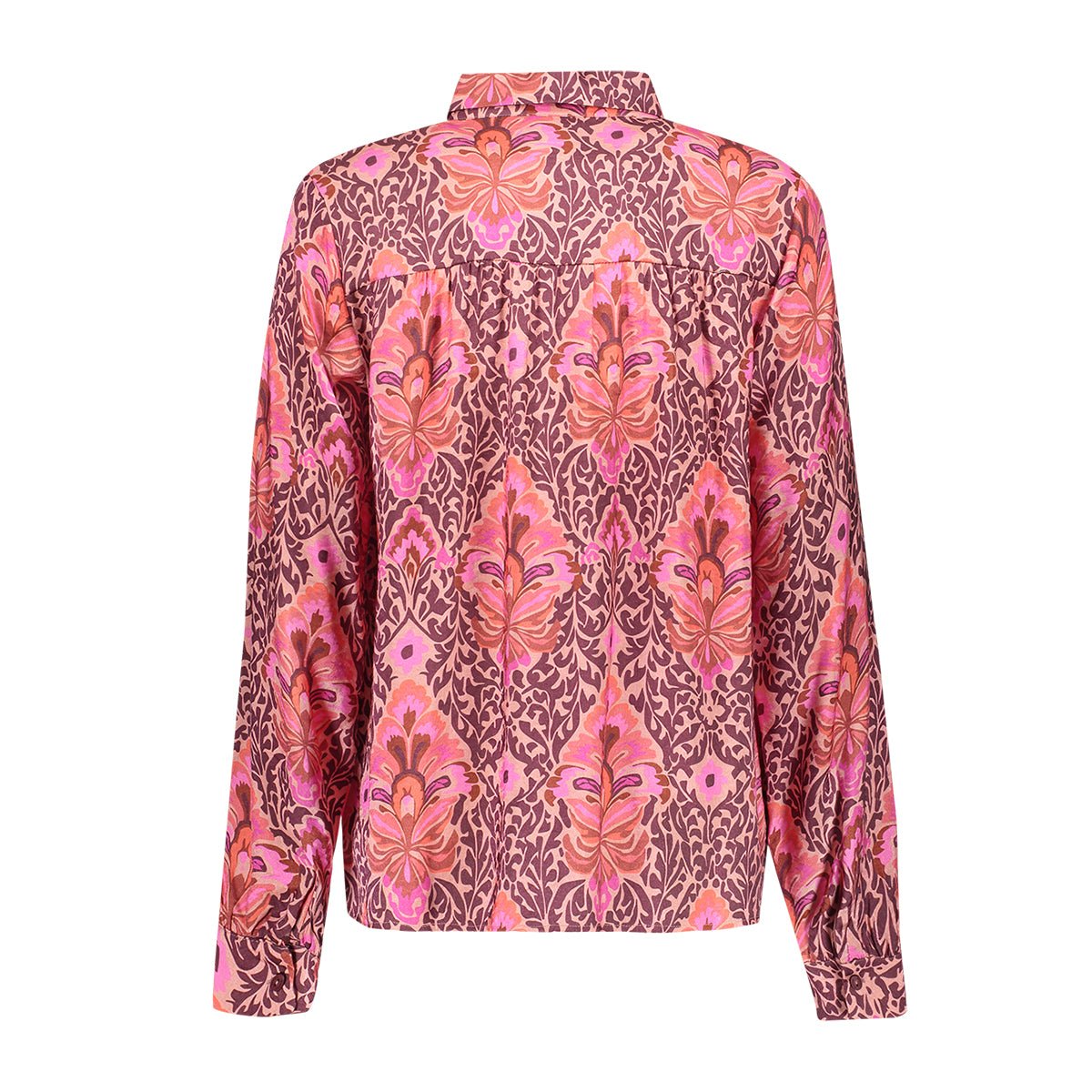Blouse Ornamentprint Bordeaux/Fuchsia - Castelijn mode