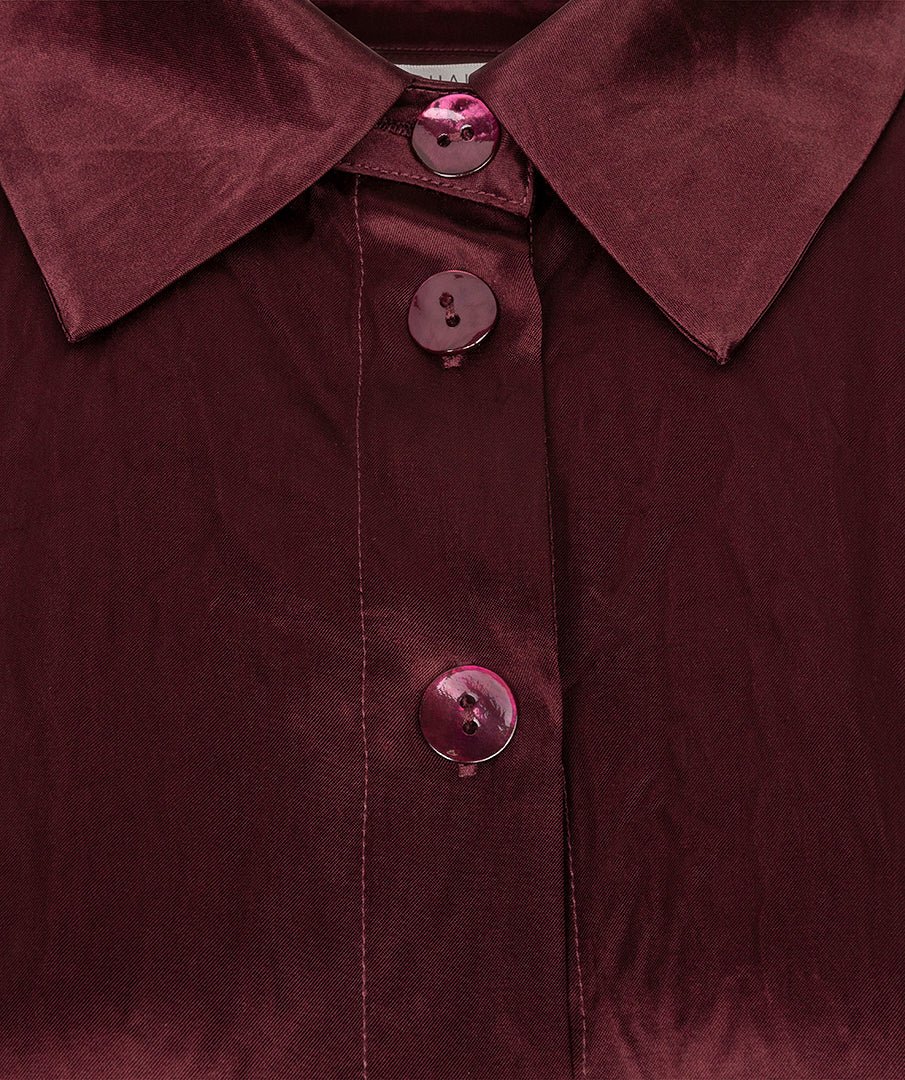 Blouse Oversized Satijn Bordeaux - Castelijn mode