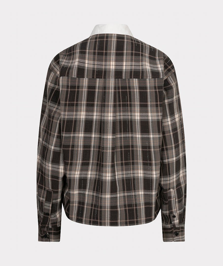 Blouse Ruit Strass Bruin - Castelijn mode