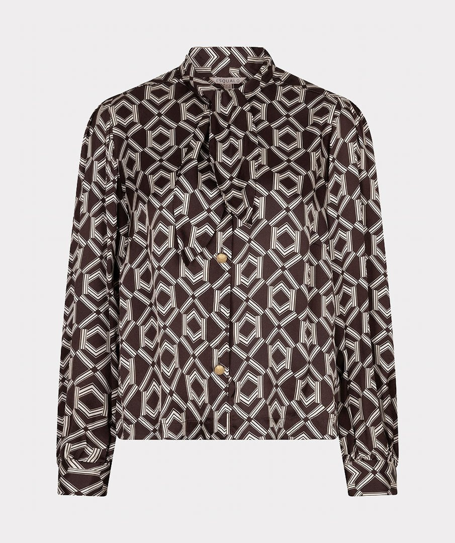 Blouse Strik Print Bruin - Castelijn mode