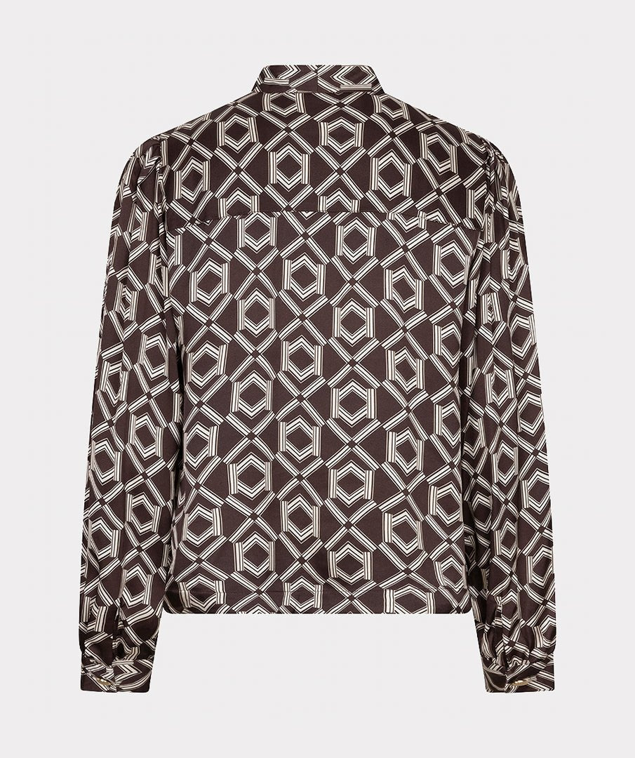Blouse Strik Print Bruin - Castelijn mode