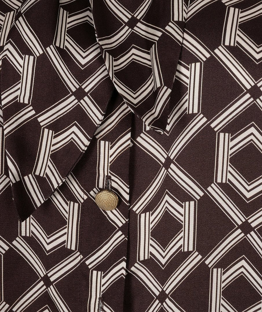 Blouse Strik Print Bruin - Castelijn mode