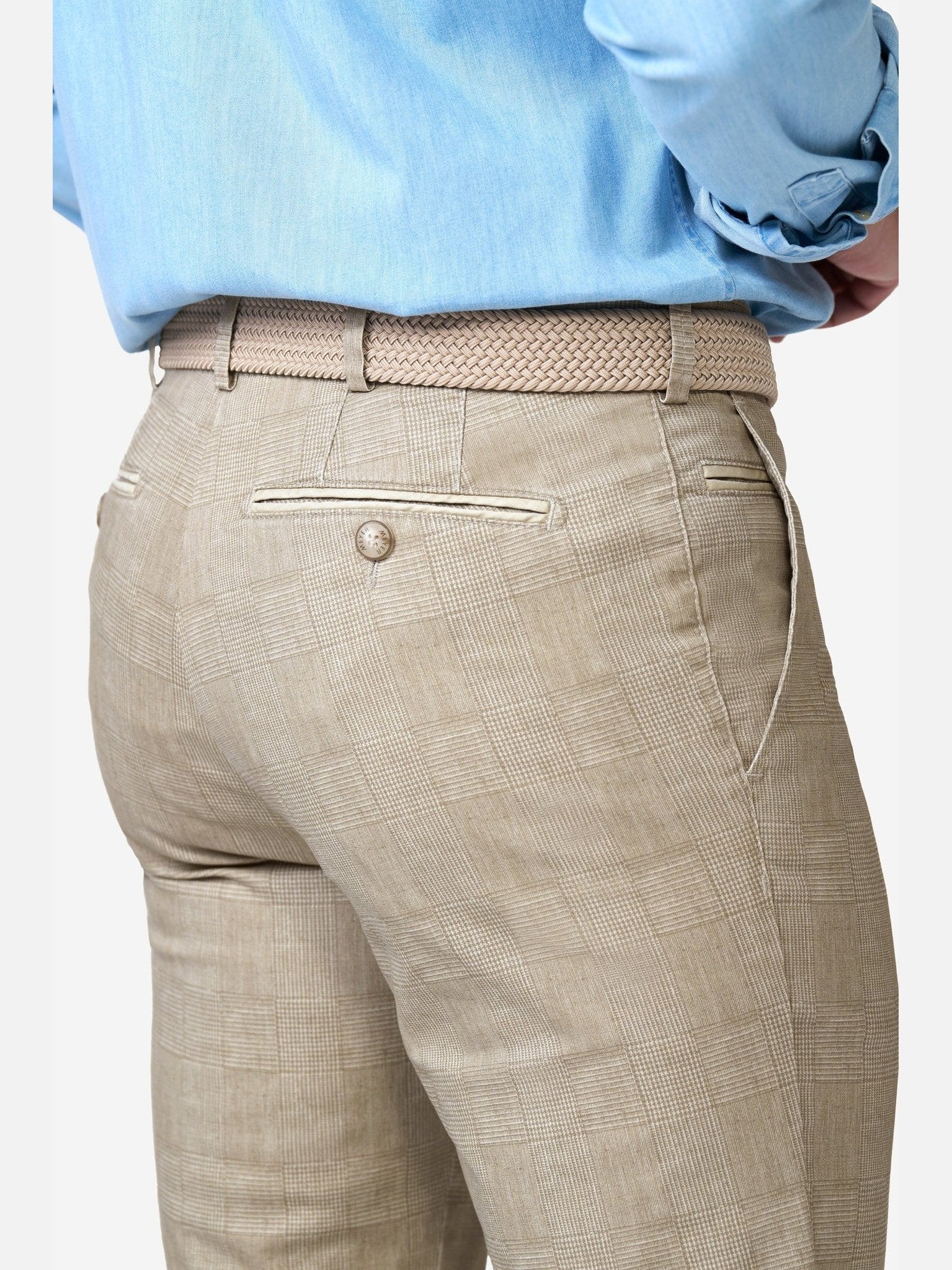Bonn 1 - 5078 Broek Beige Ruit Stretch - Castelijn mode
