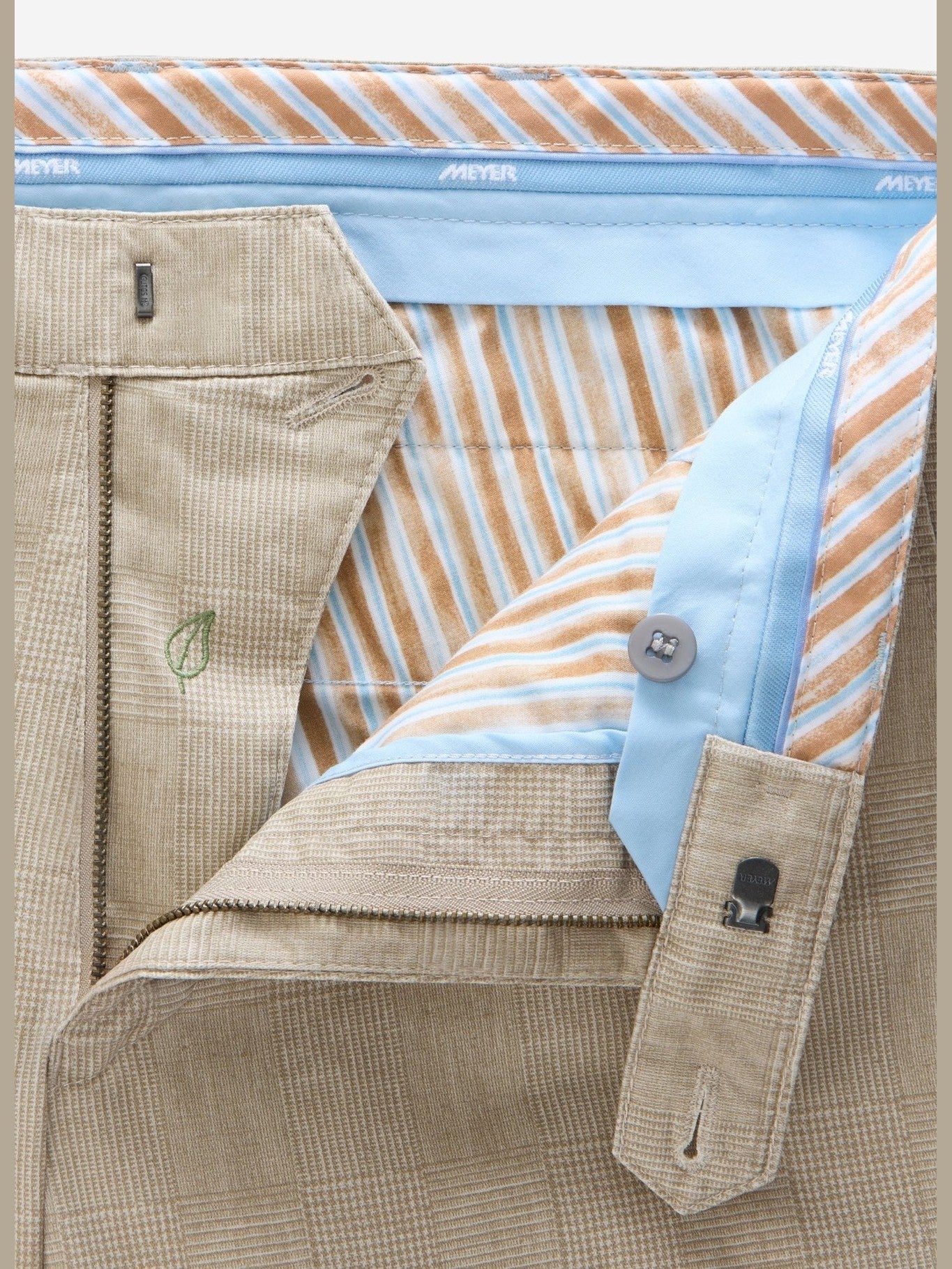 Bonn 1 - 5078 Broek Beige Ruit Stretch - Castelijn mode
