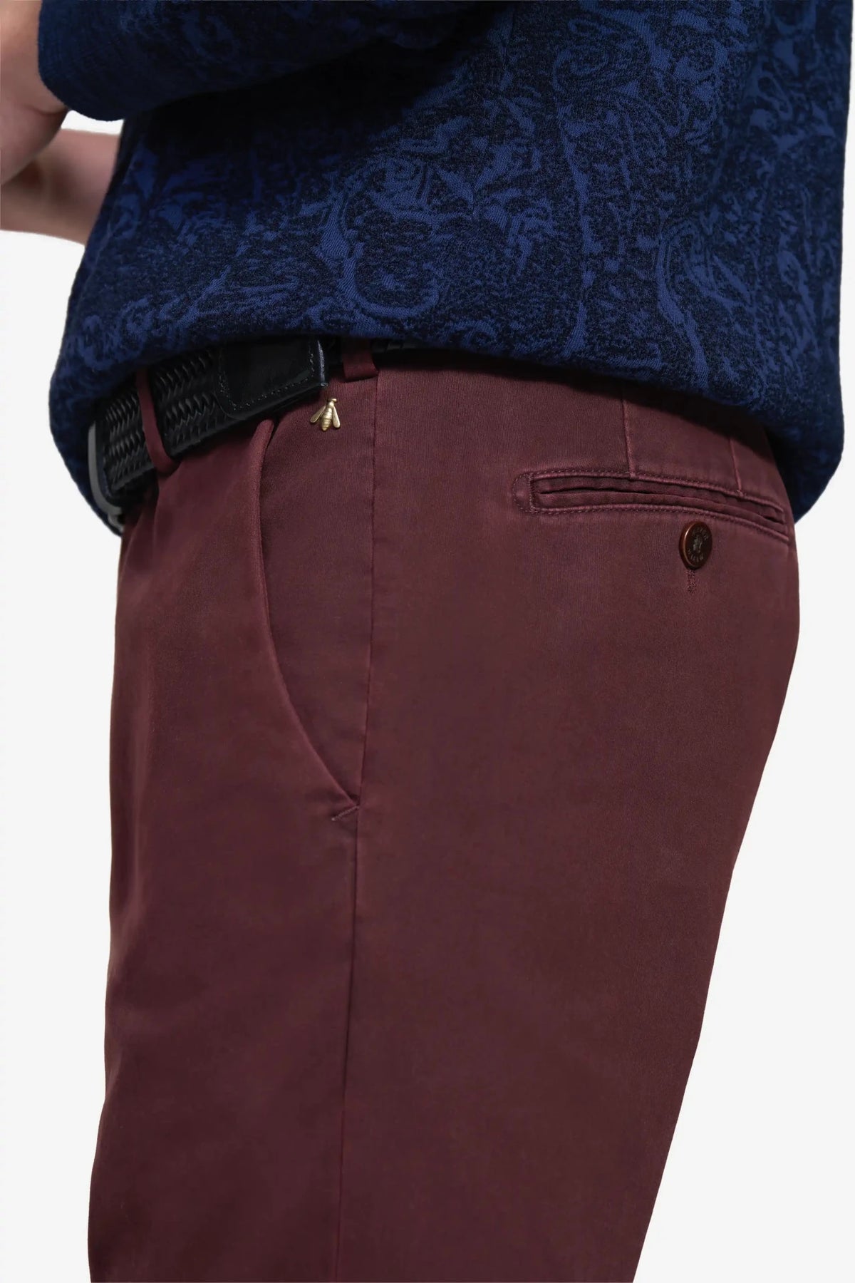 Bonn Chino Pima Satijn Bordeaux - Castelijn mode