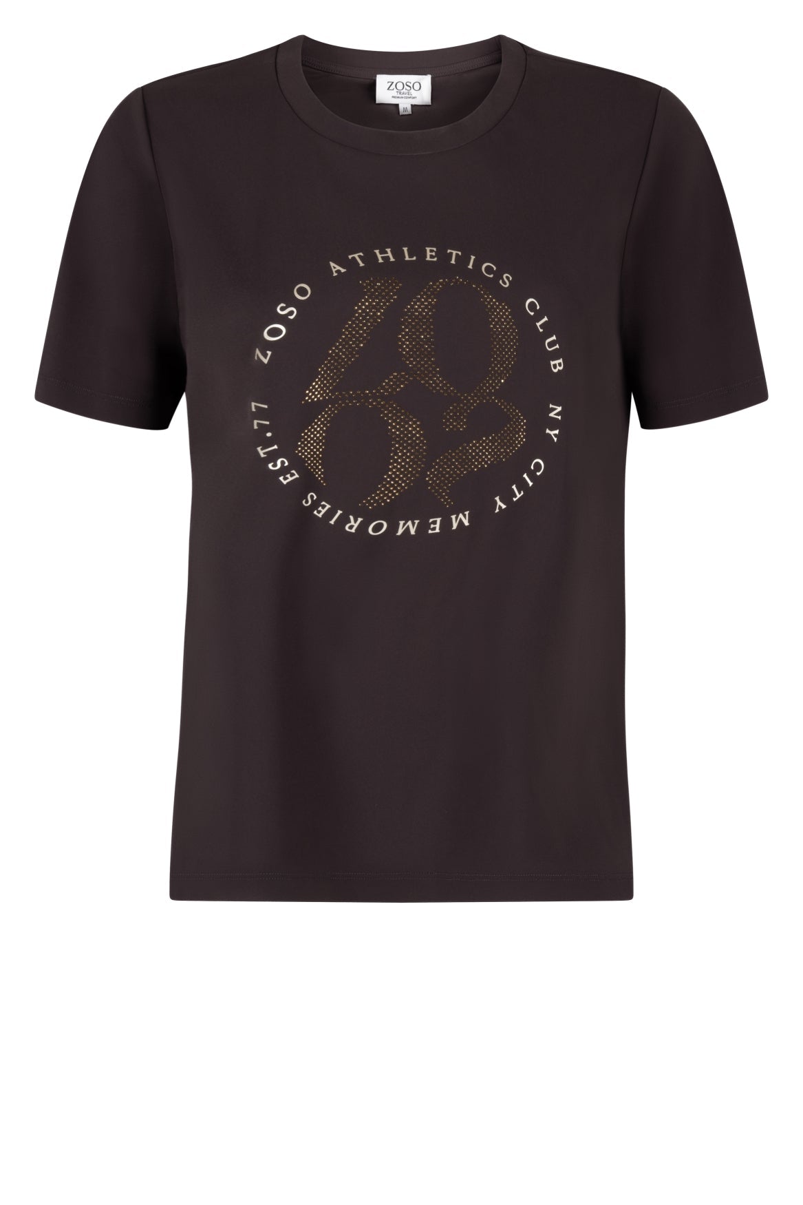 Britt T Shirt Print Donkerbruin - Castelijn mode
